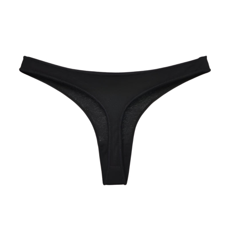 NKD Classic Black Thong Underwear for Women – product photo on white background