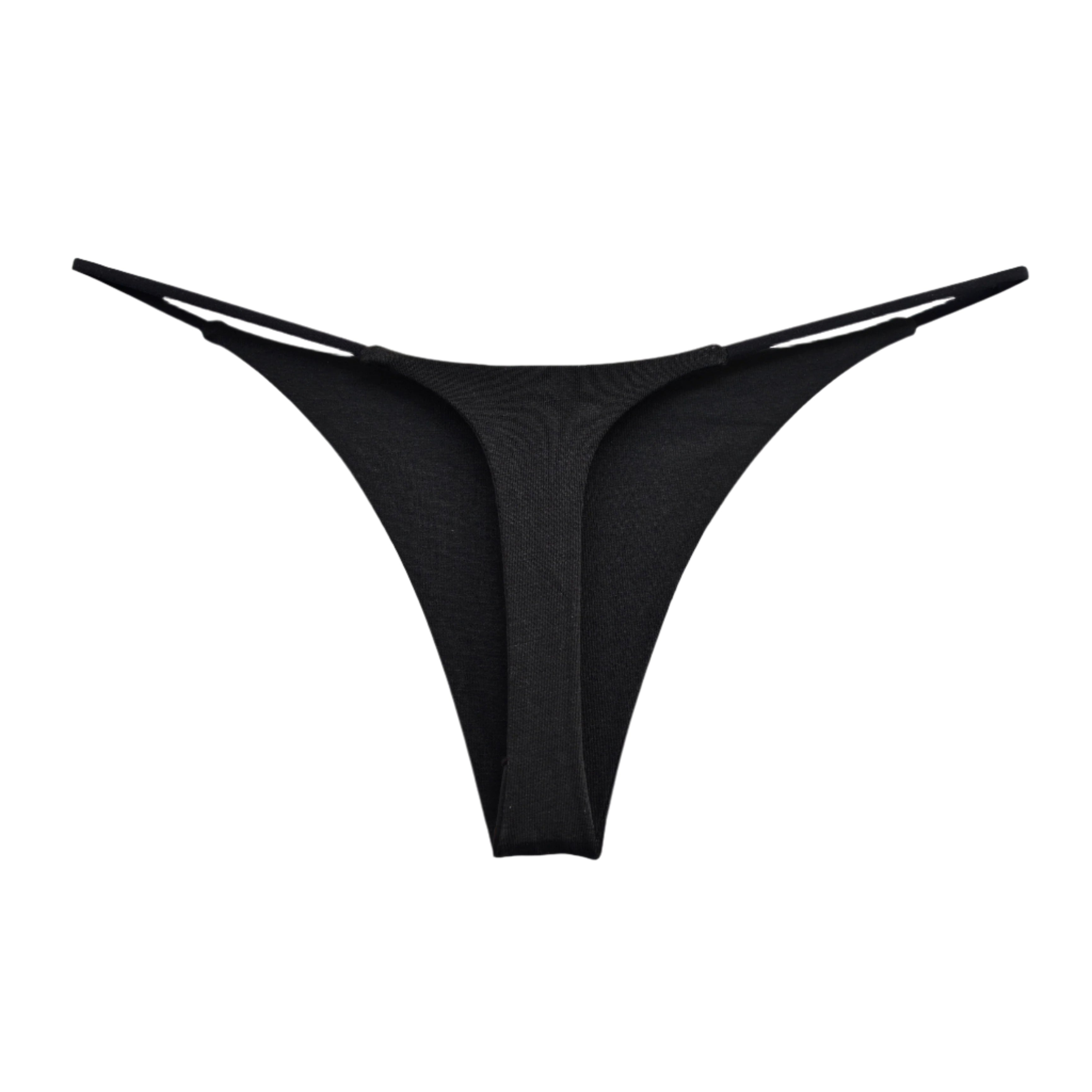 NKD Midnight Black String Thong Underwear for Women – product photo on white background