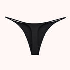 Sexy black micro thong panty with thin straps – available in small, medium, large sizes