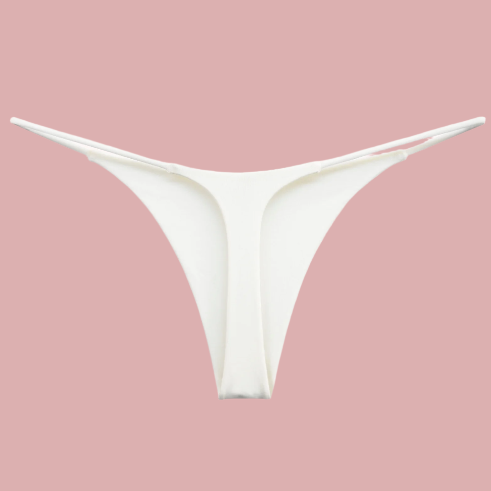 Sexy white micro thong panty back with thin straps – available in small, medium, large sizes