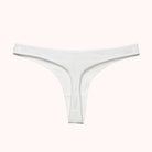 NKD Essential White Thong Underwear for Women – product photo on pink background